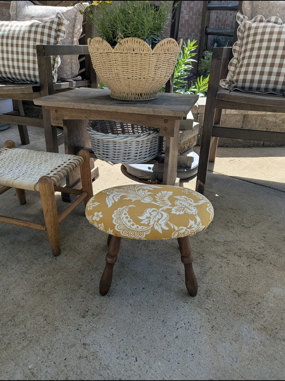 Antique Footstool Accent Stool